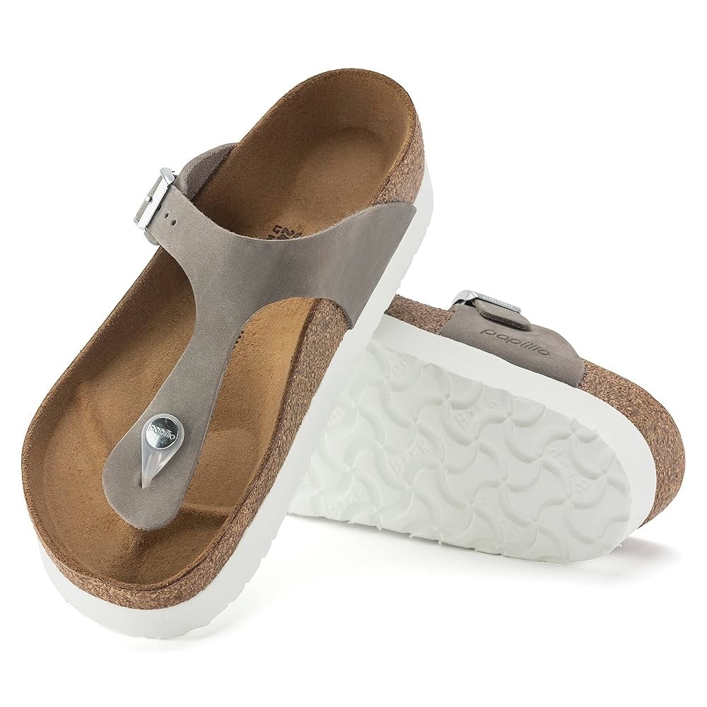 Birkenstock Papillio Gizeh Flat Platform Dove Gray Sandals - S 8-8.5 / 39